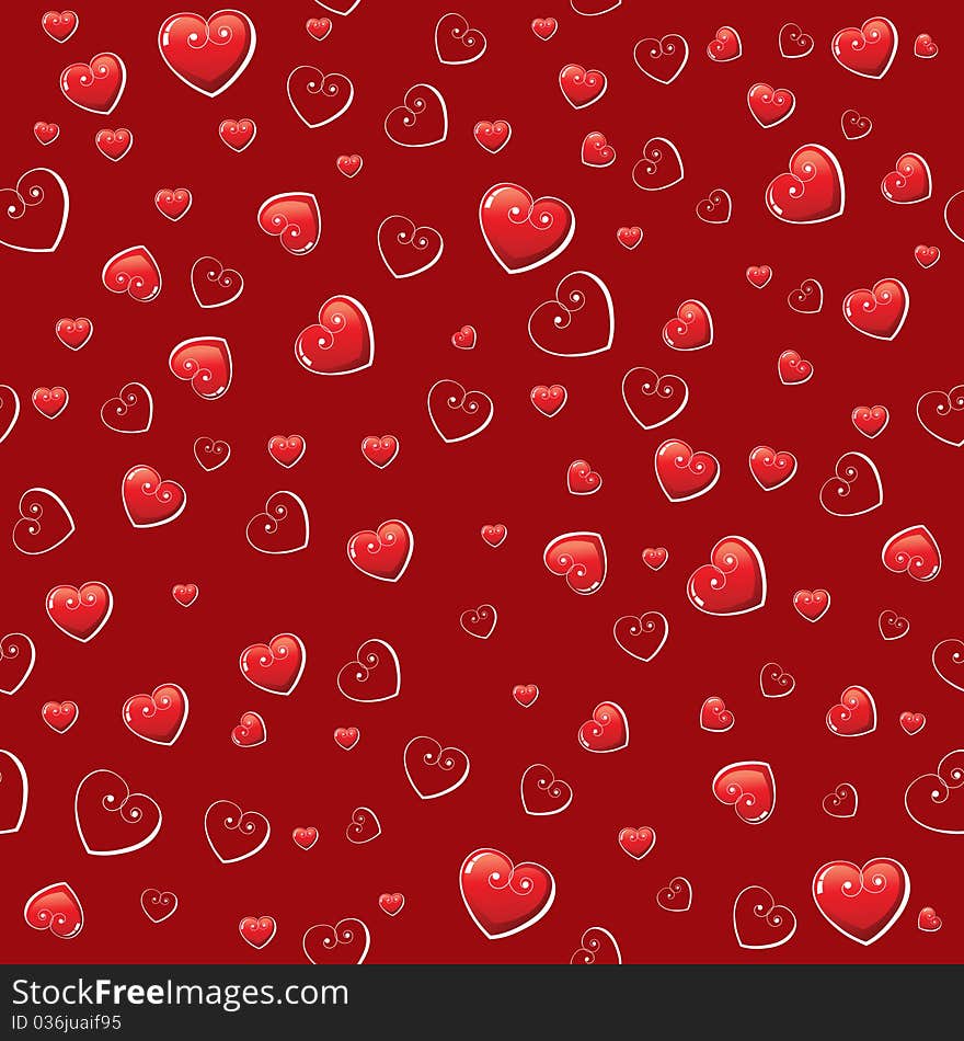 Seamless Valentine's day background with hearts. Seamless Valentine's day background with hearts