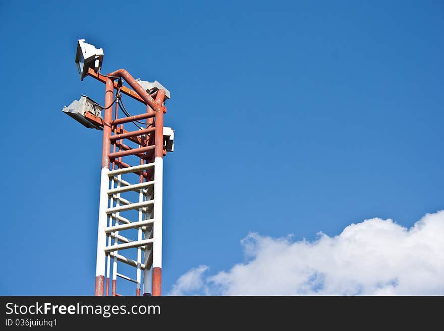 Light post with blue sky