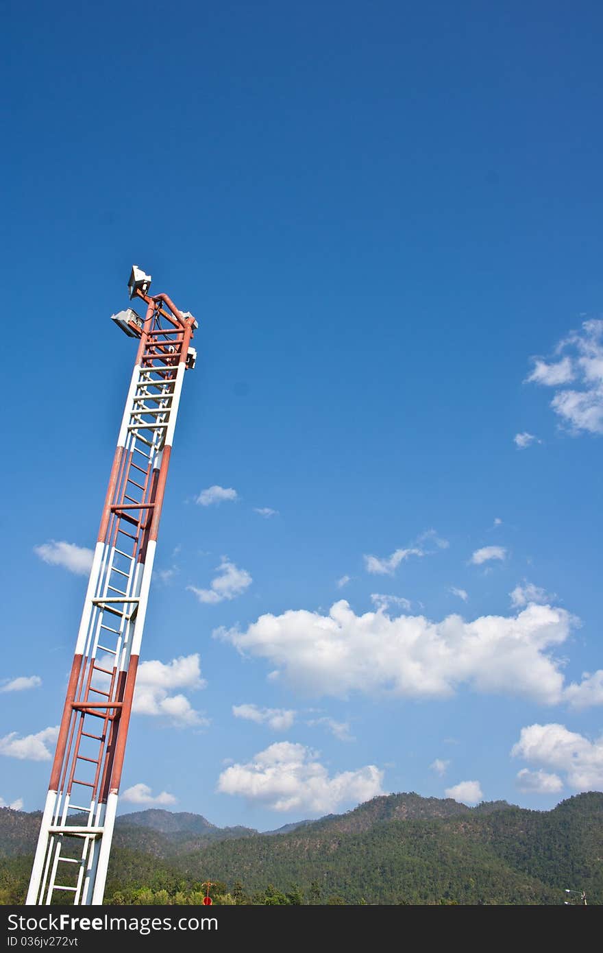 Light post with blue sky