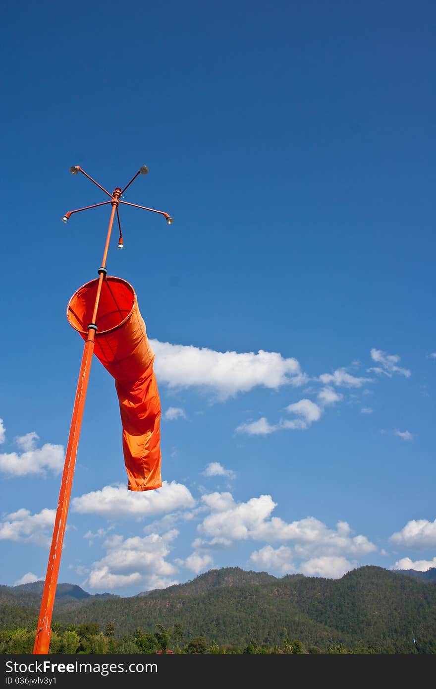 Wind cone with blue sky