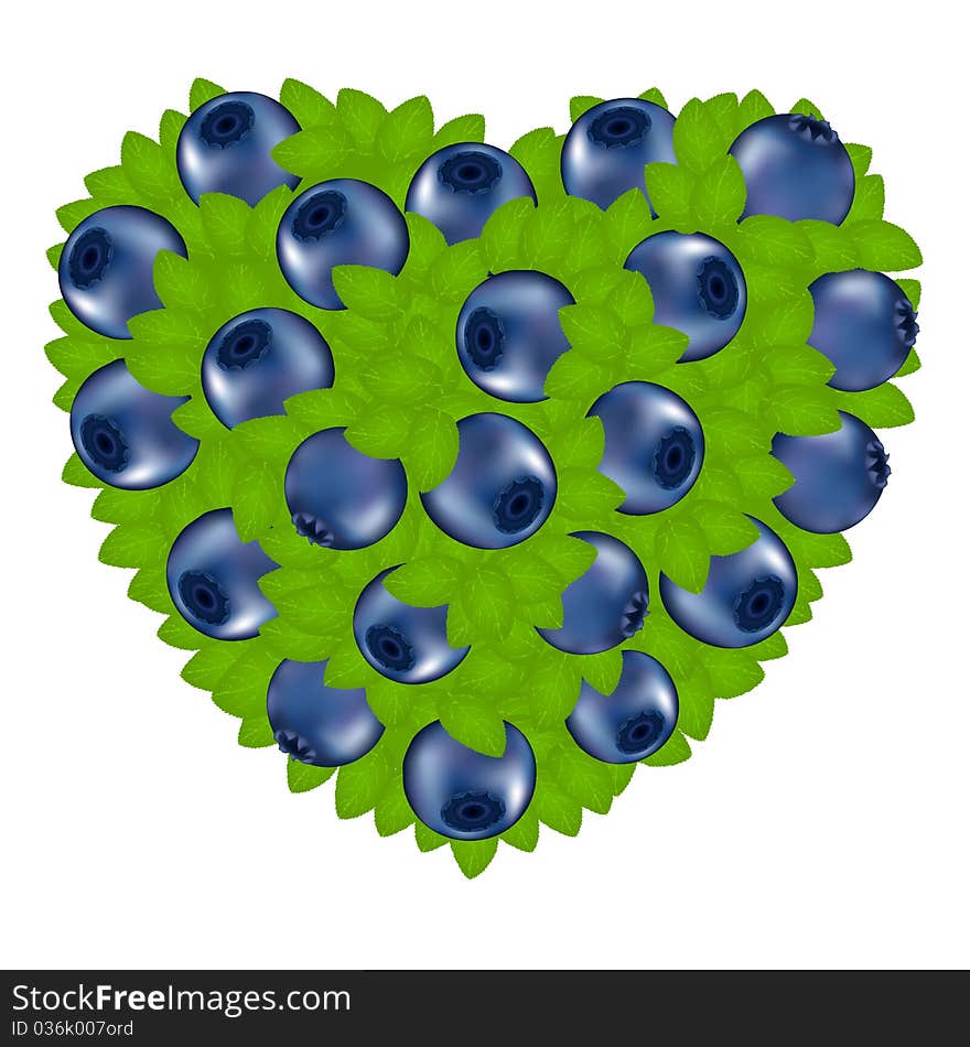 Heart From Bilberry. Vector