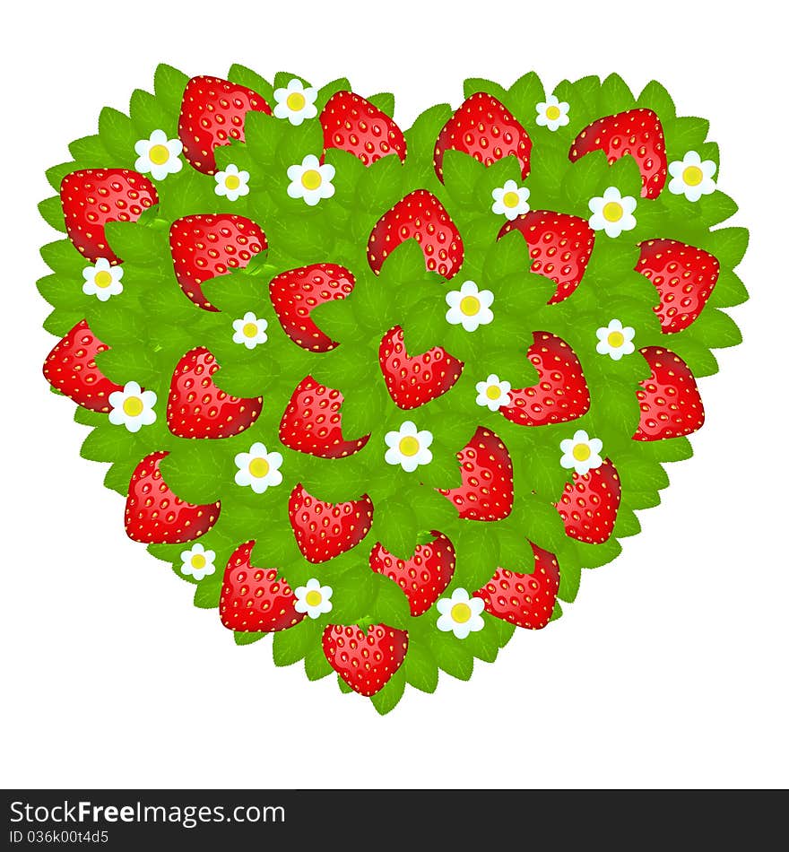 Heart From Strawberry. Vector