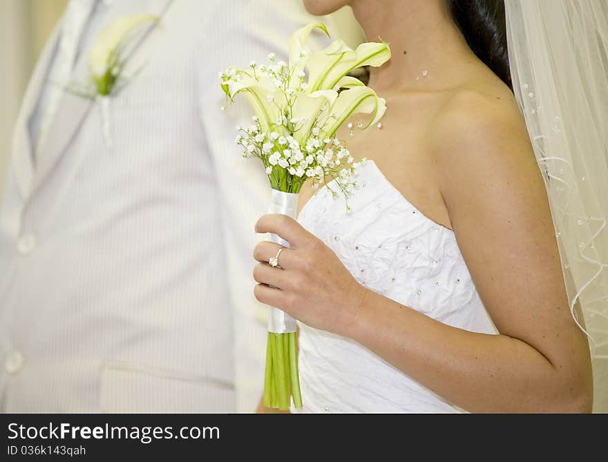 Bride and fiance awaits for mariage ceremony