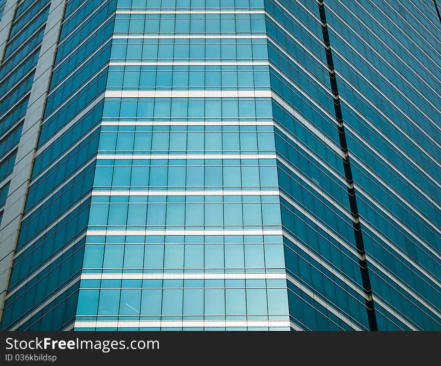 Panel glass windows of modern buildings