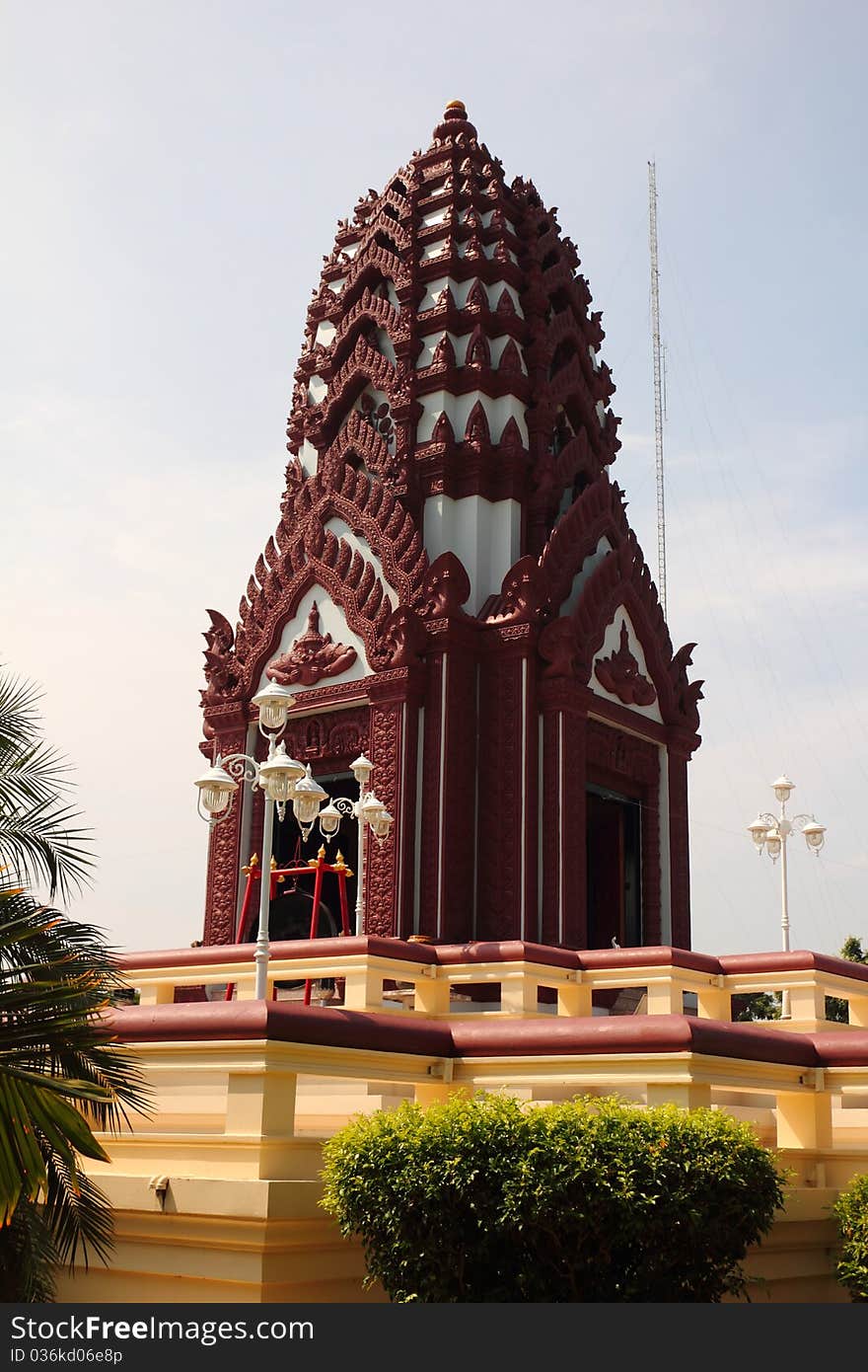 Thai design, red pagoda in Thailand. Thai design, red pagoda in Thailand