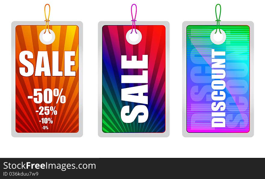 Colorful tags for sale and discount design. Colorful tags for sale and discount design