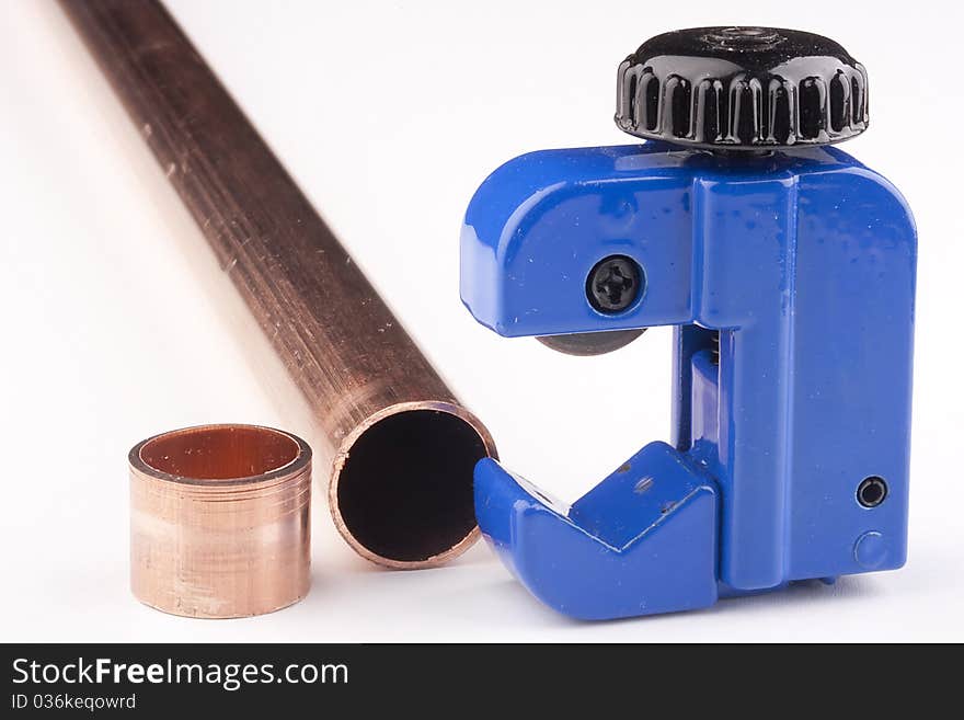 Special device for cutting water pipes blue. Special device for cutting water pipes blue.