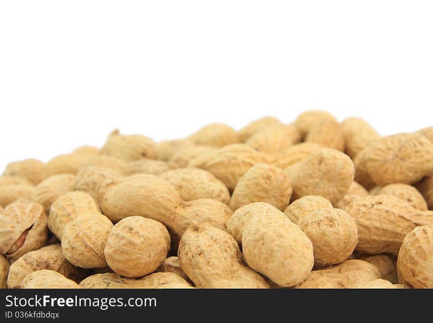 Raw brown Peanut Shell Pile