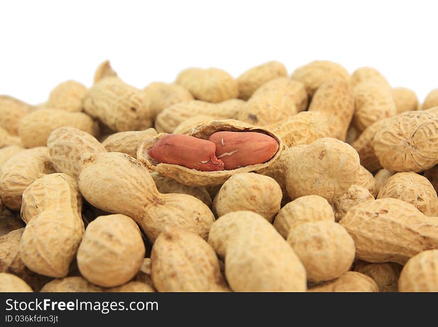 Raw brown Peanut Shell Pile