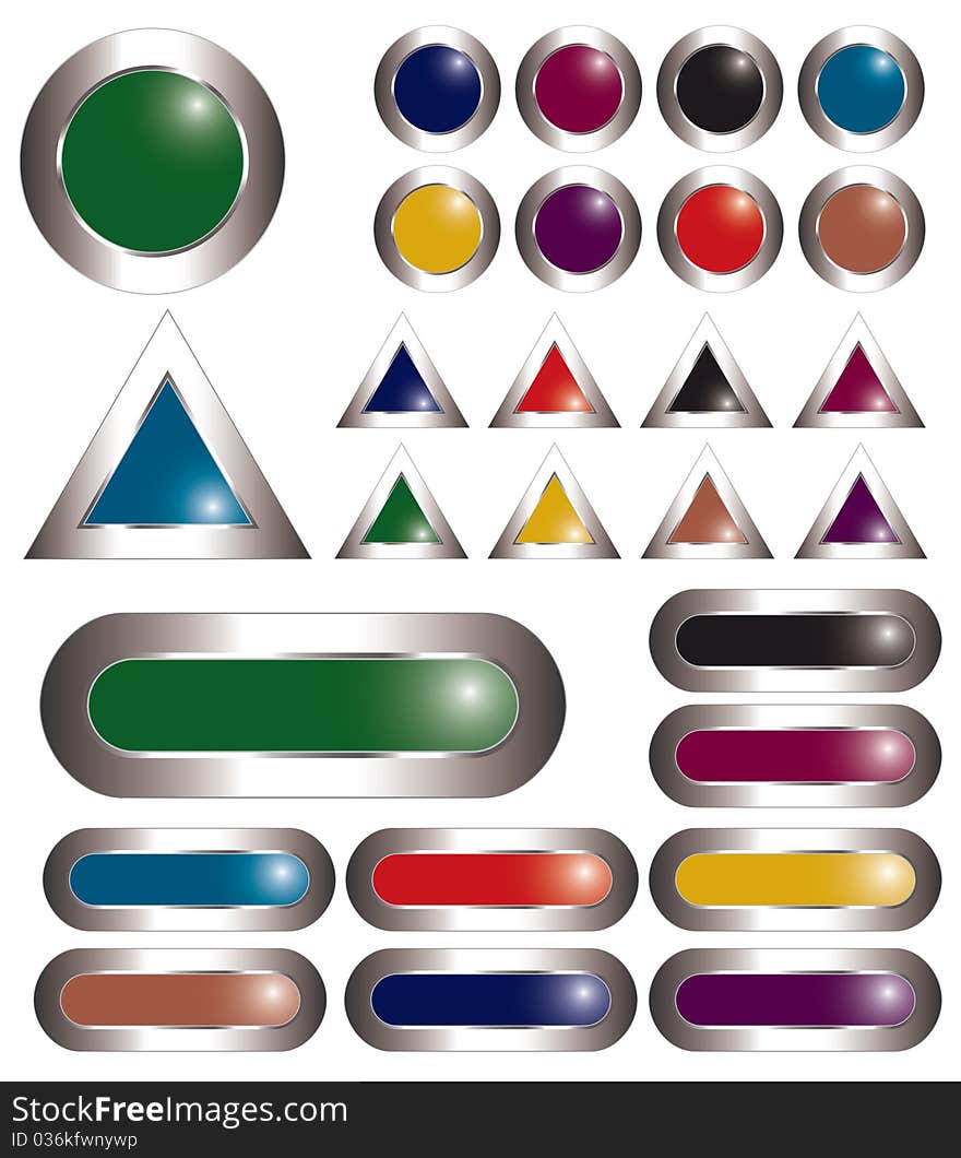 Colorful metal buttons