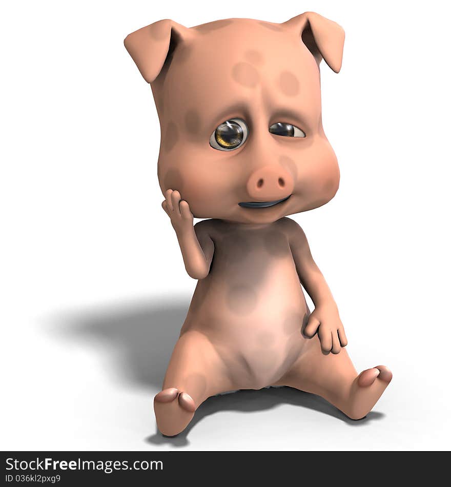 Cute And Funny Cartoon Pig