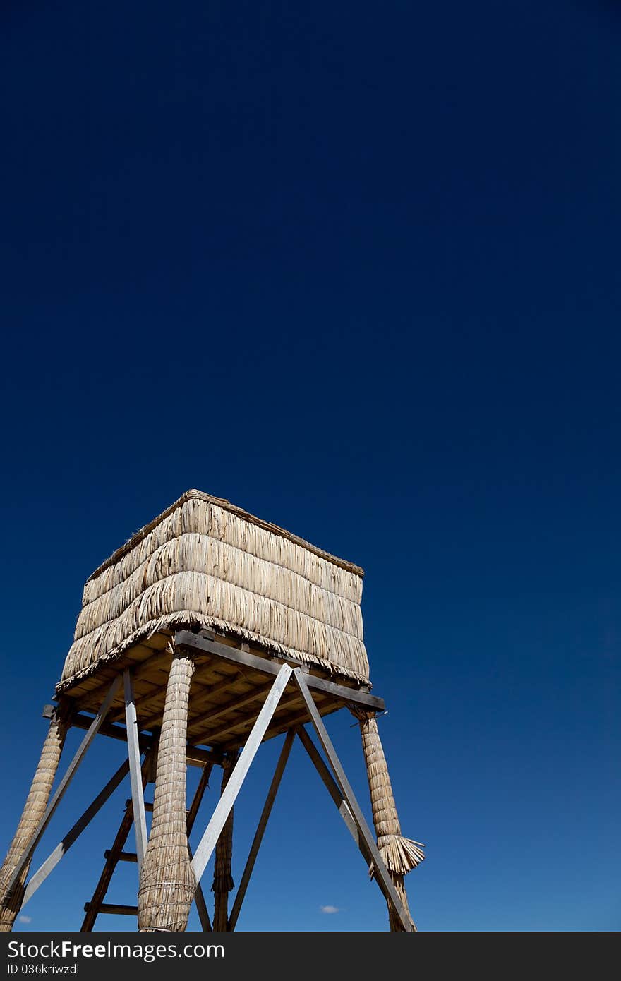 Watchtower against blue sky