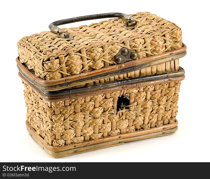 Old trunk on a white background