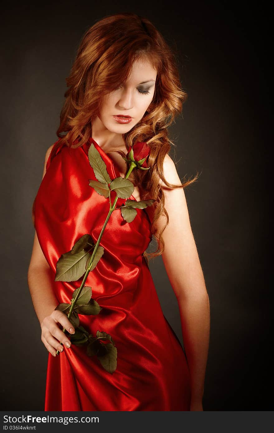 Portrait of beauty girl. studio shot