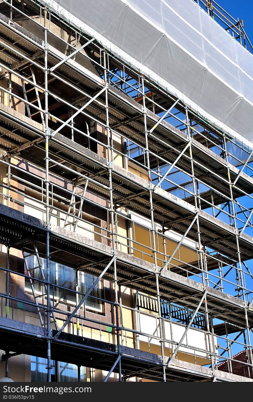 Scaffolding on building