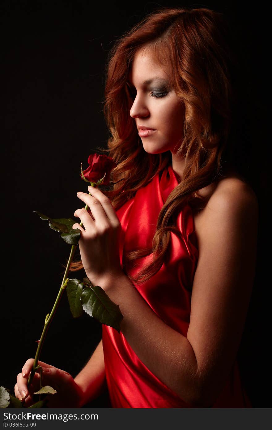 Portrait of beauty girl. studio shot