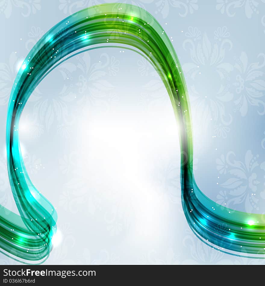 Vector green and blue background with stripes and light. Vector green and blue background with stripes and light