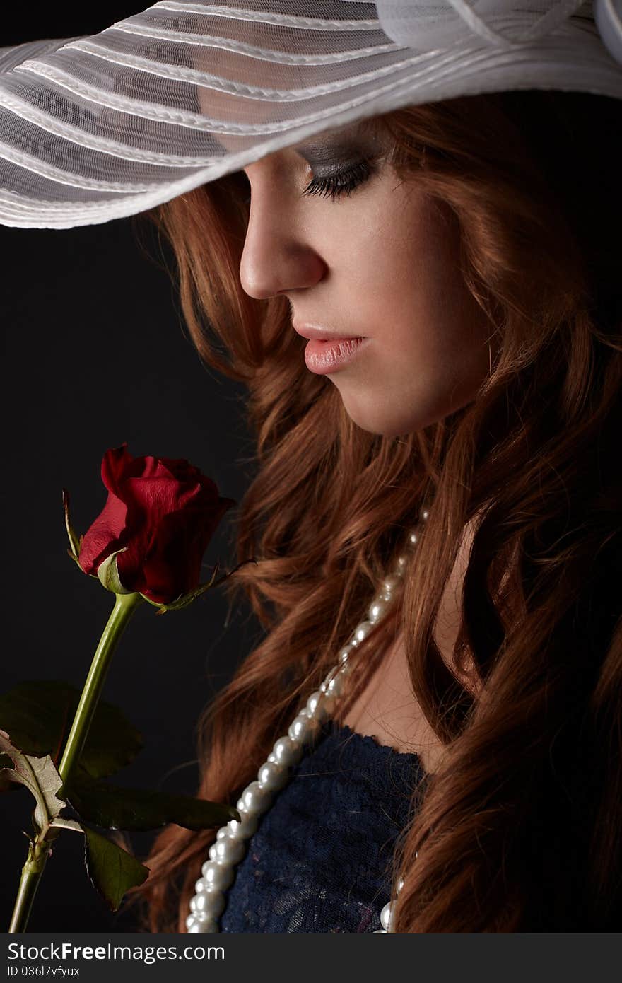 Portrait of beauty girl. studio shot