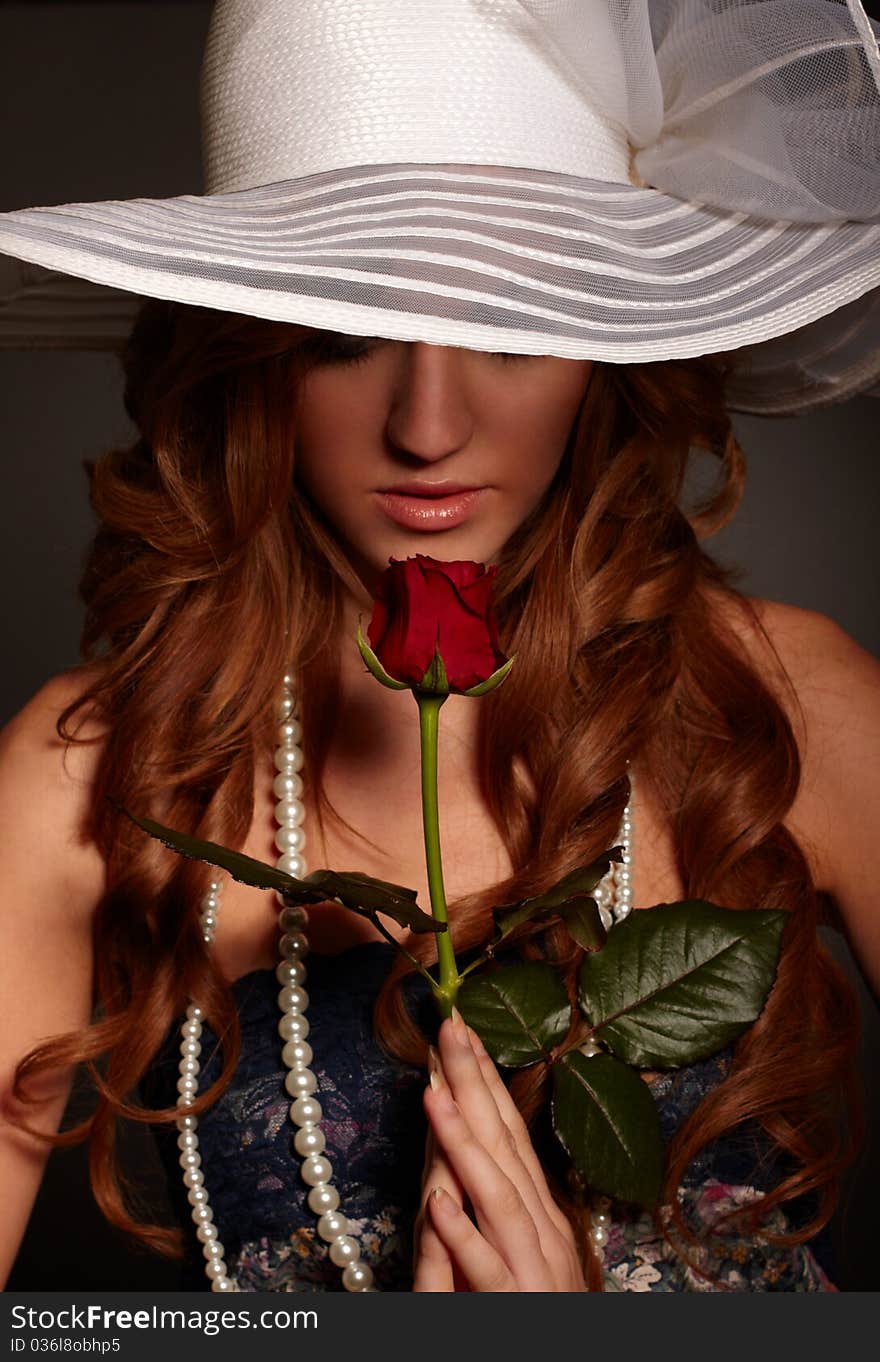 Beauty girl. studio portrait on black background