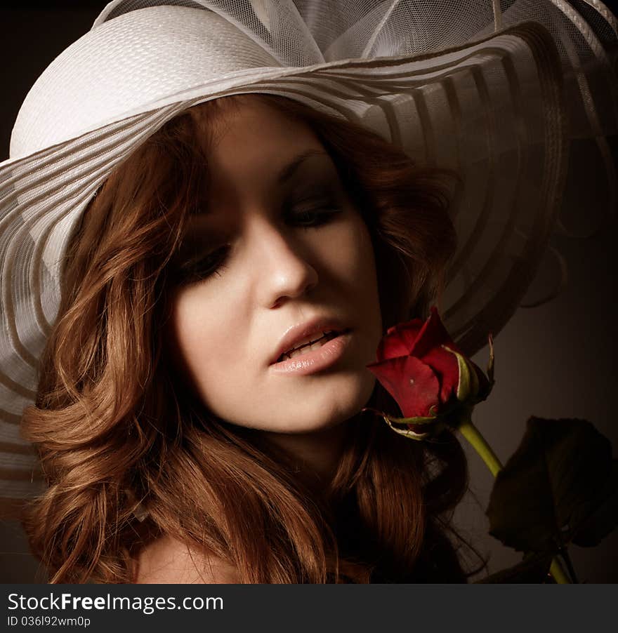 Portrait of beauty girl. studio shot