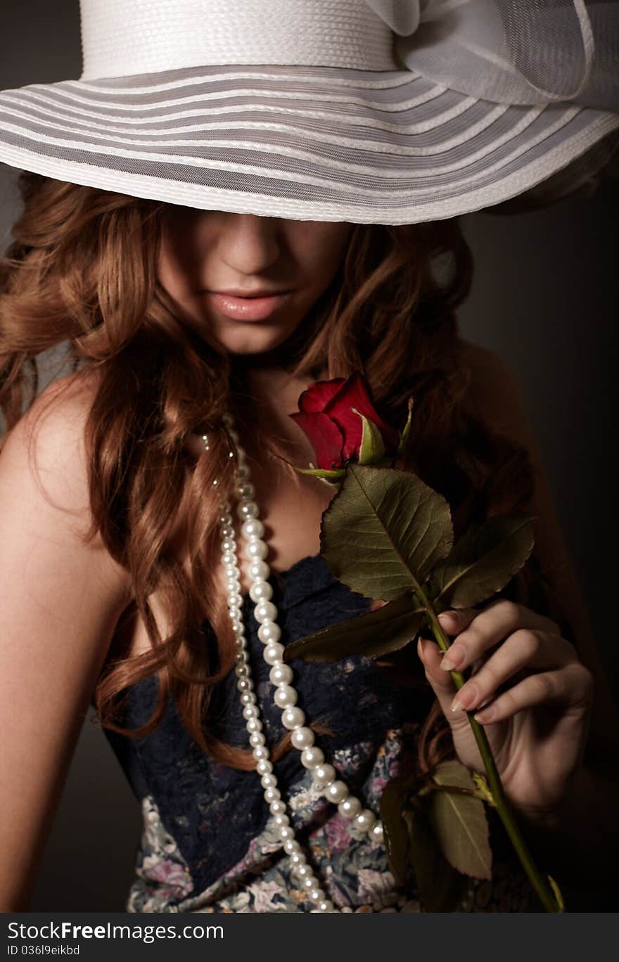 Portrait of beauty girl. studio shot