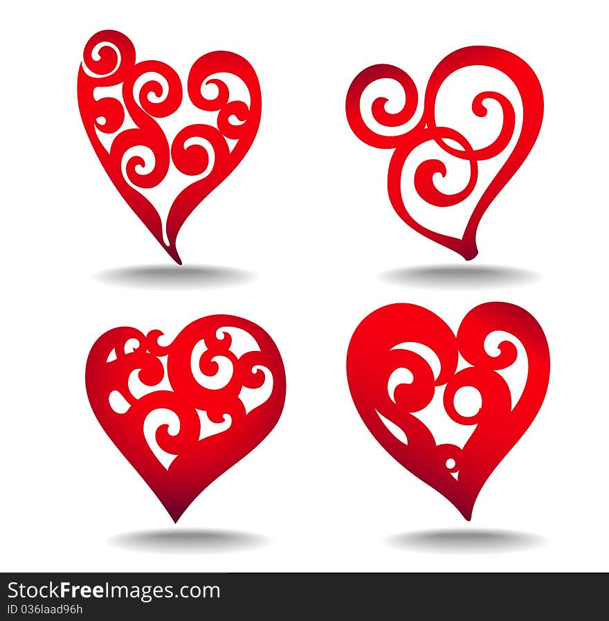 Set of hearts