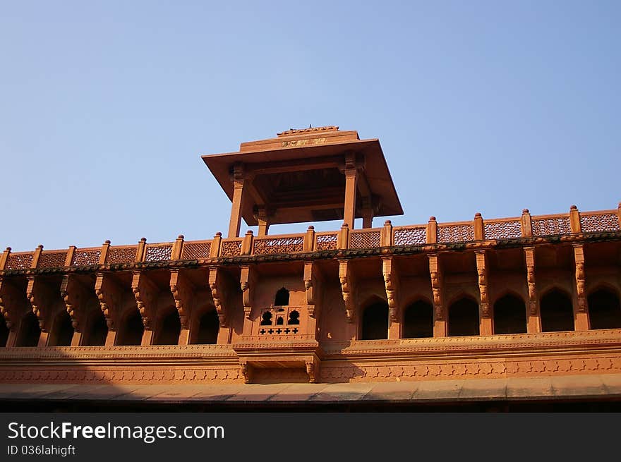 The top of one indian historic building. The top of one indian historic building