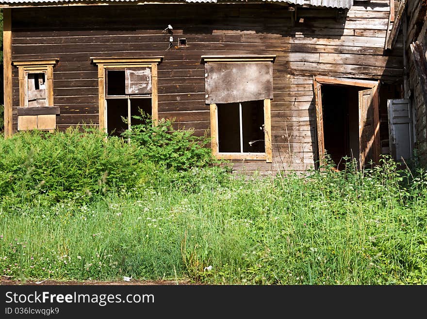 Old abandoned wooden house