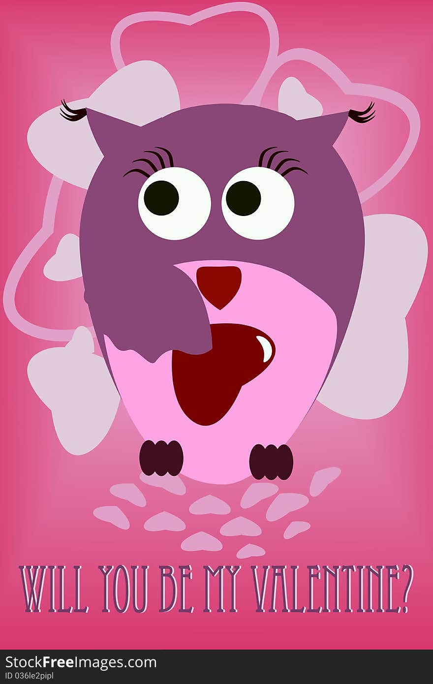 Cute owl with a heart on a Valentine's day card. Cute owl with a heart on a Valentine's day card