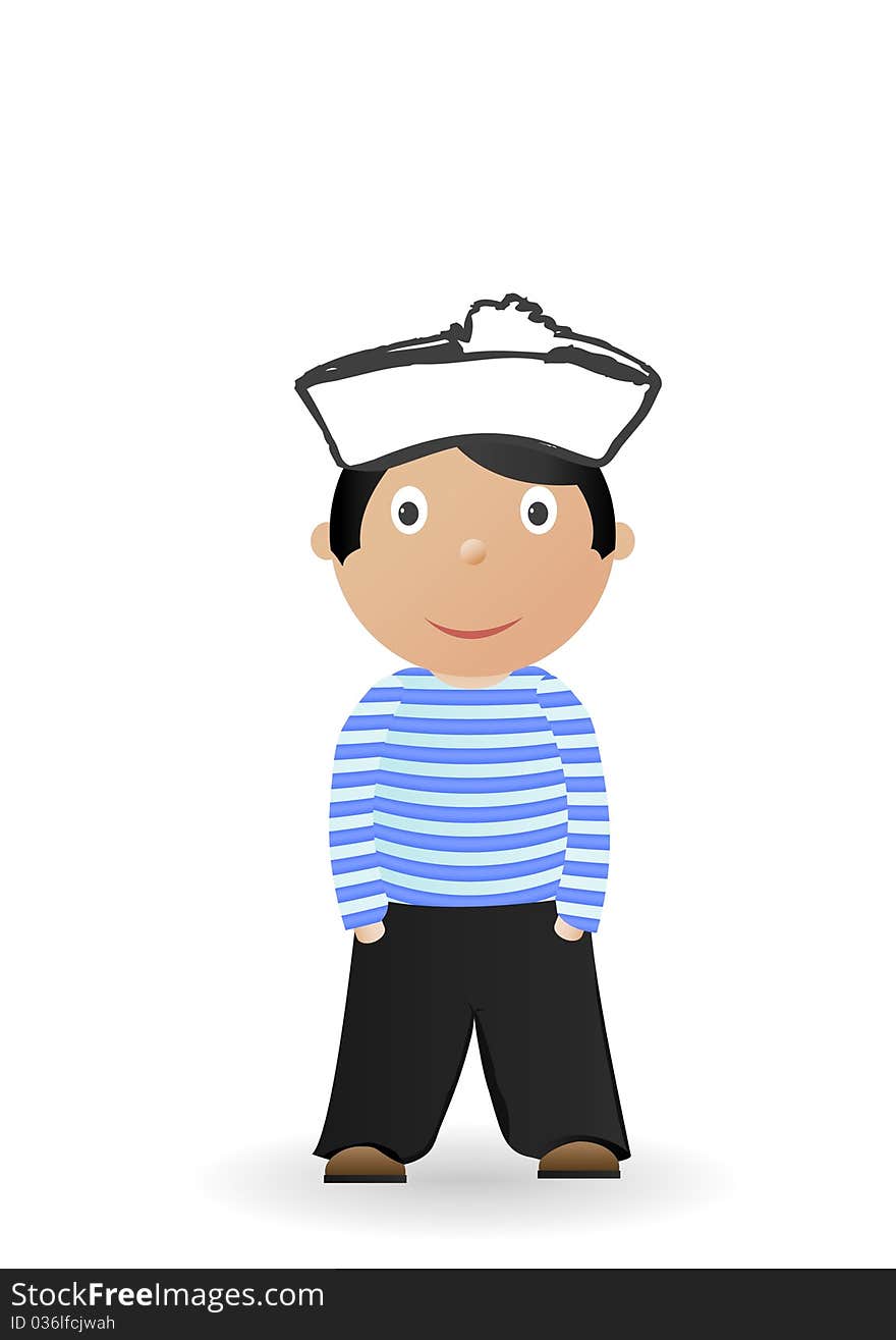 illustration the cheerful seaman in a uniform.