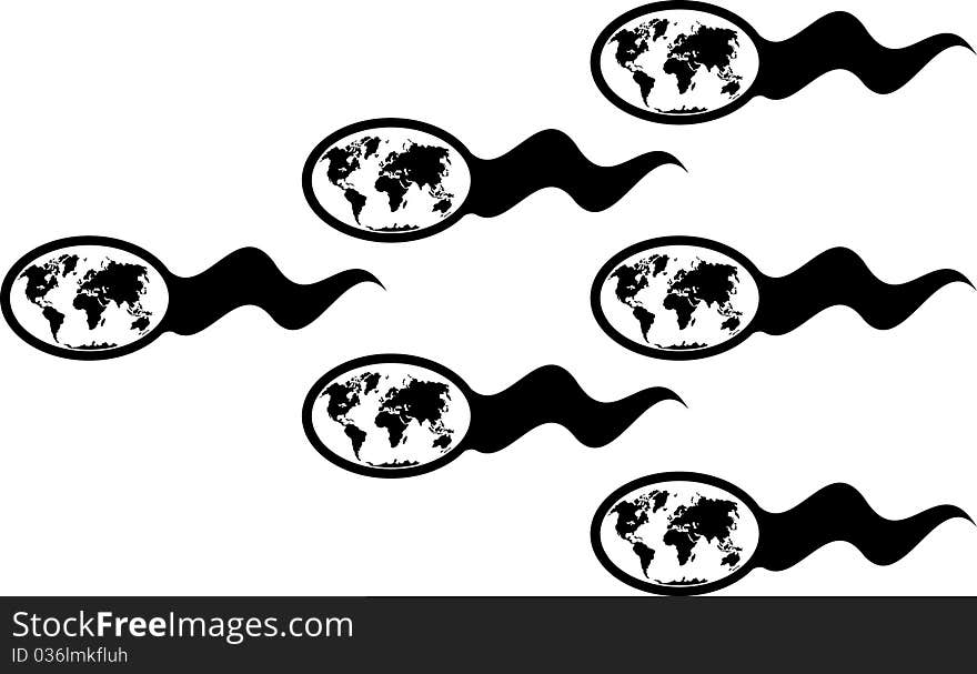 New worlds in spermatozoons. illustration