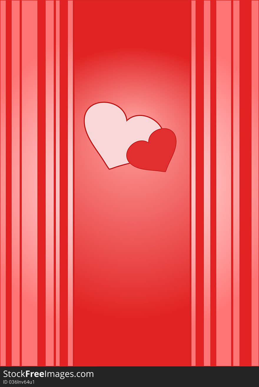 Valentine card with stripes