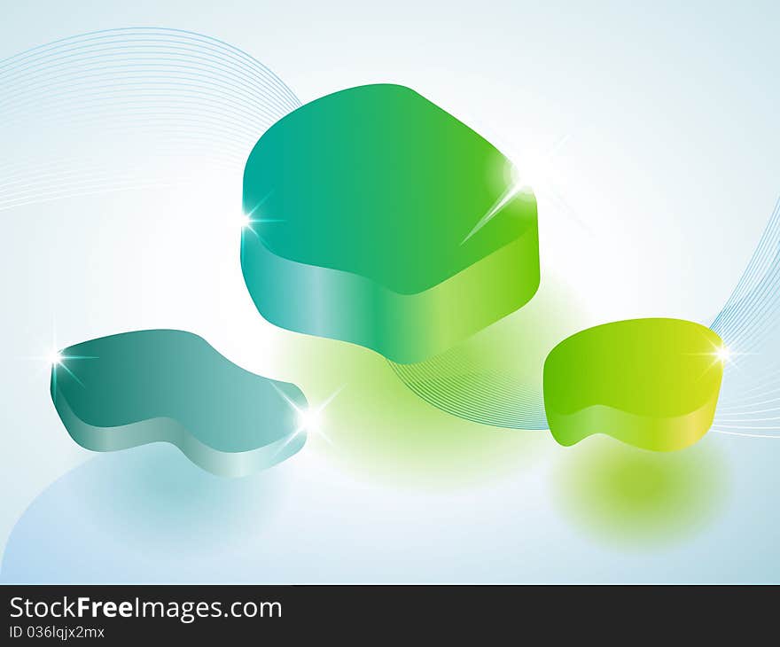 Vector green abstract shapes with space for your text