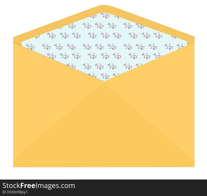 Vintage envelope with flower pattern inside