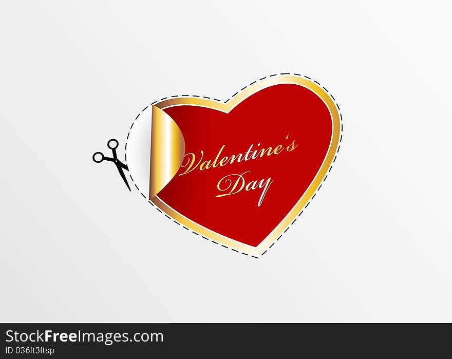 Red valentine heart. Vector art