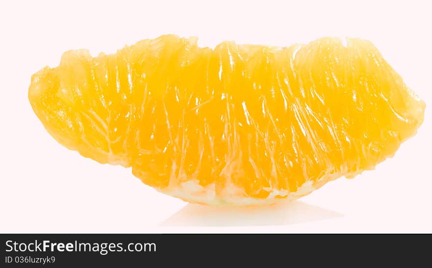 Orange slice on the white background