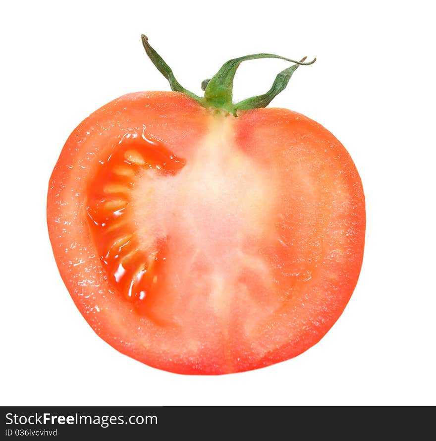 Sliced Half Of Tomato White