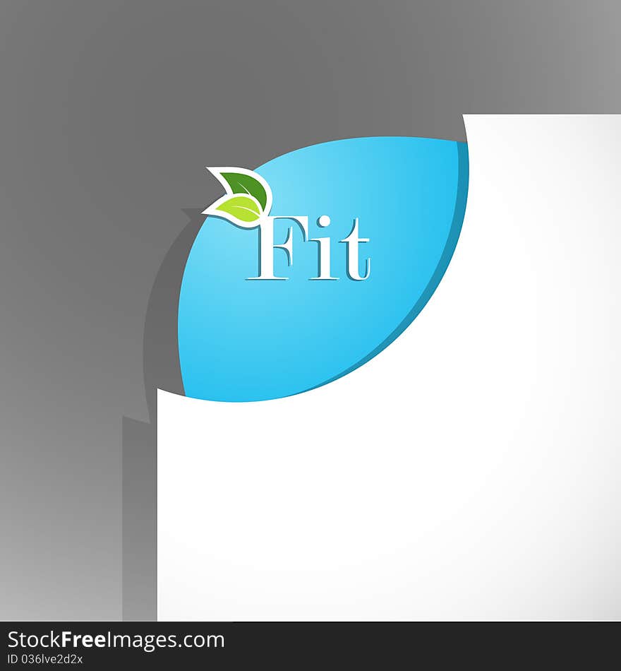 Paper corner with fit sign. Vector art