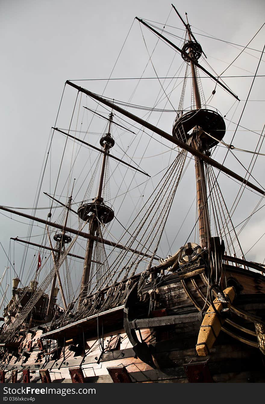 Detail of Neptune Galleon, used by R. Polansky for the movie Pirates