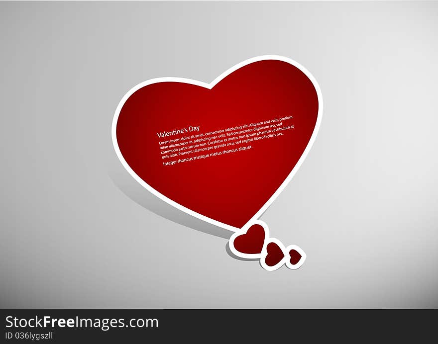 Valentine's heart message bubble. Vector art