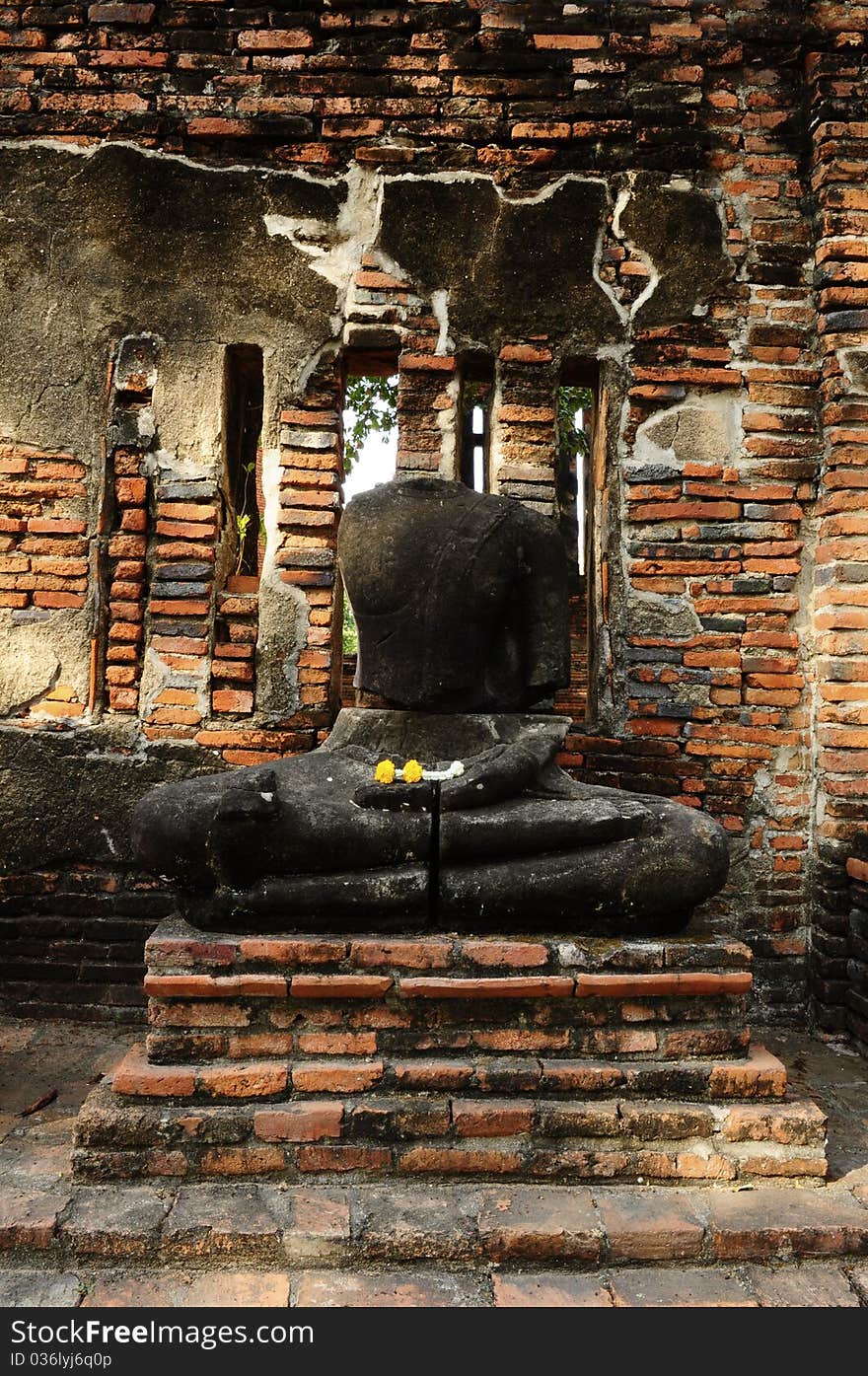 No head buddha Image at Wat Mahathat,statue of buddha,Ayutthaya,Thailand