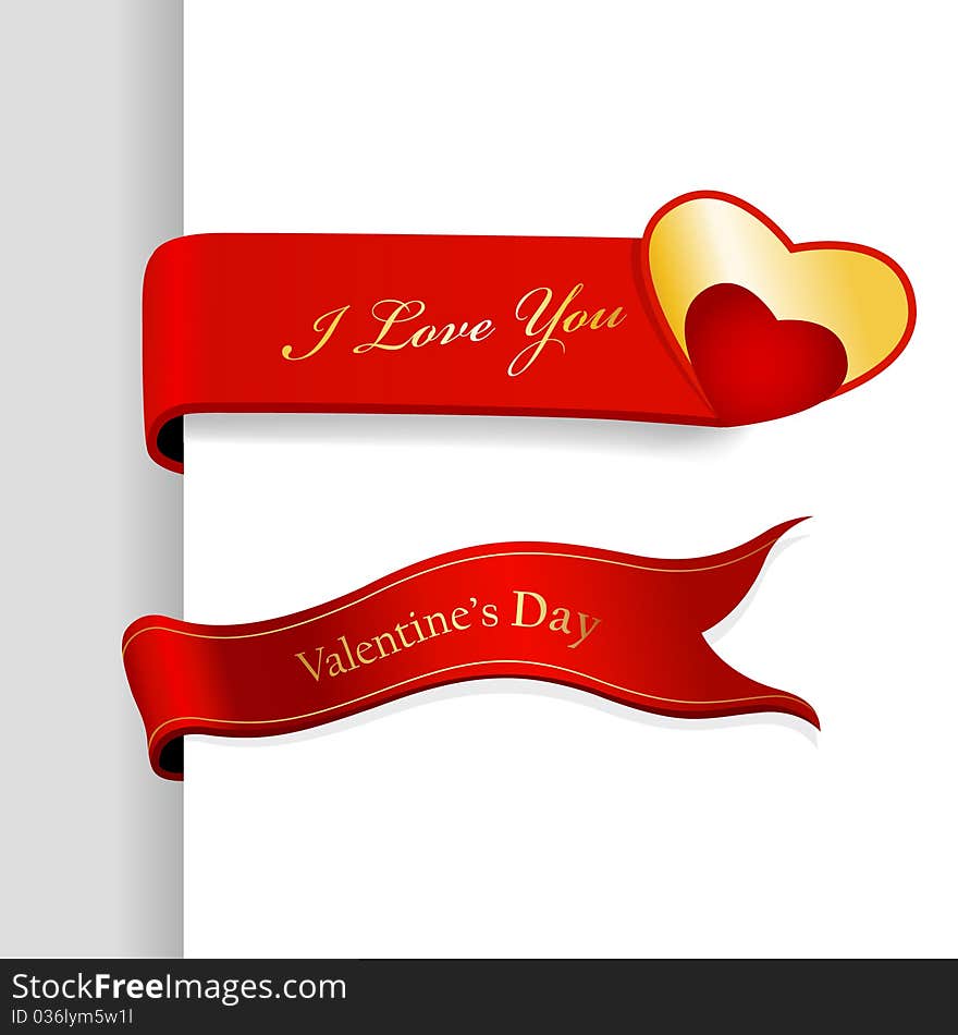 Set of Valentine s Day ribbons.