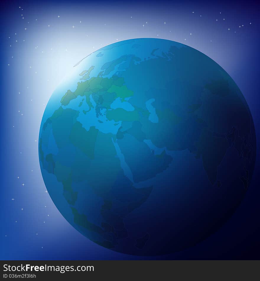 Abstract business background with globe in space. Abstract business background with globe in space