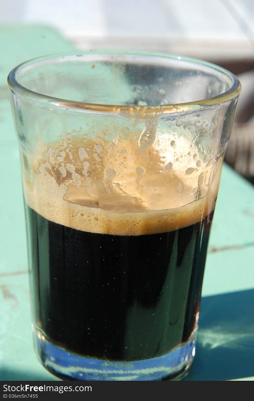 A glass of turkish coffee, taken in Morocco