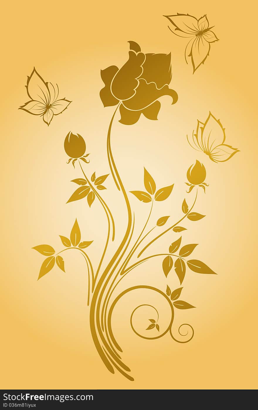 Background with abstract flowers