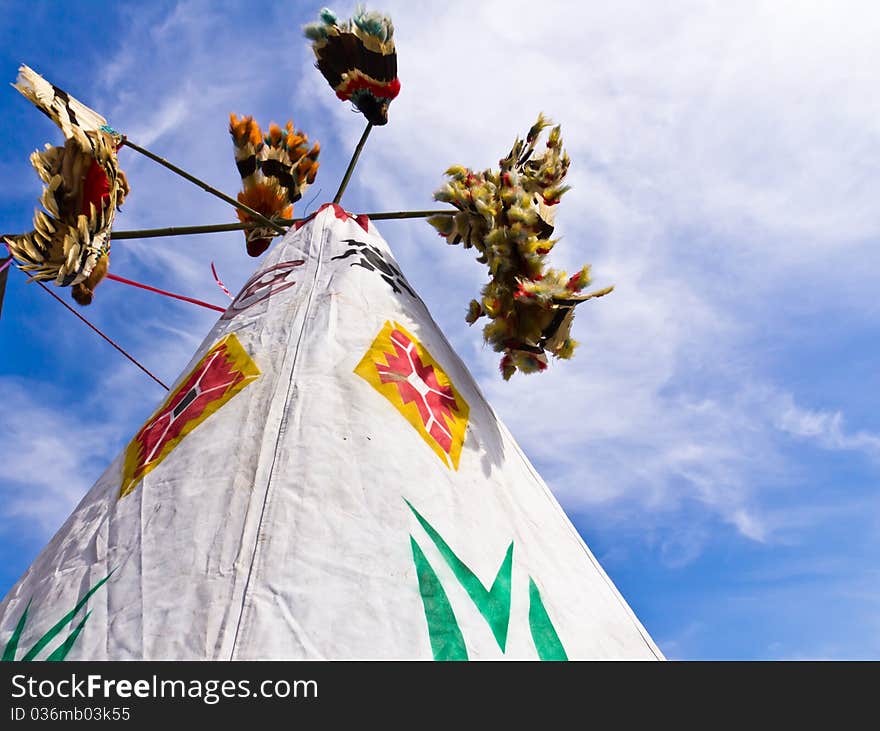 A pair of Native American tee pees