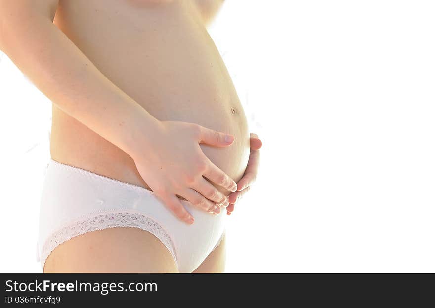 A   pregnant woman's belly. A   pregnant woman's belly