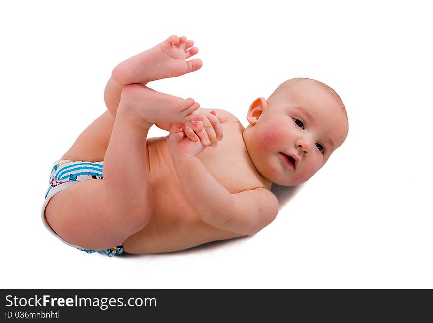 Boy at the age of 5 months, isolated. Boy at the age of 5 months, isolated