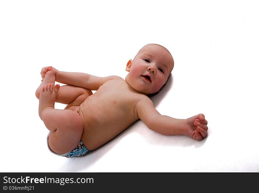 Boy at the age of 5 months, isolated. Boy at the age of 5 months, isolated