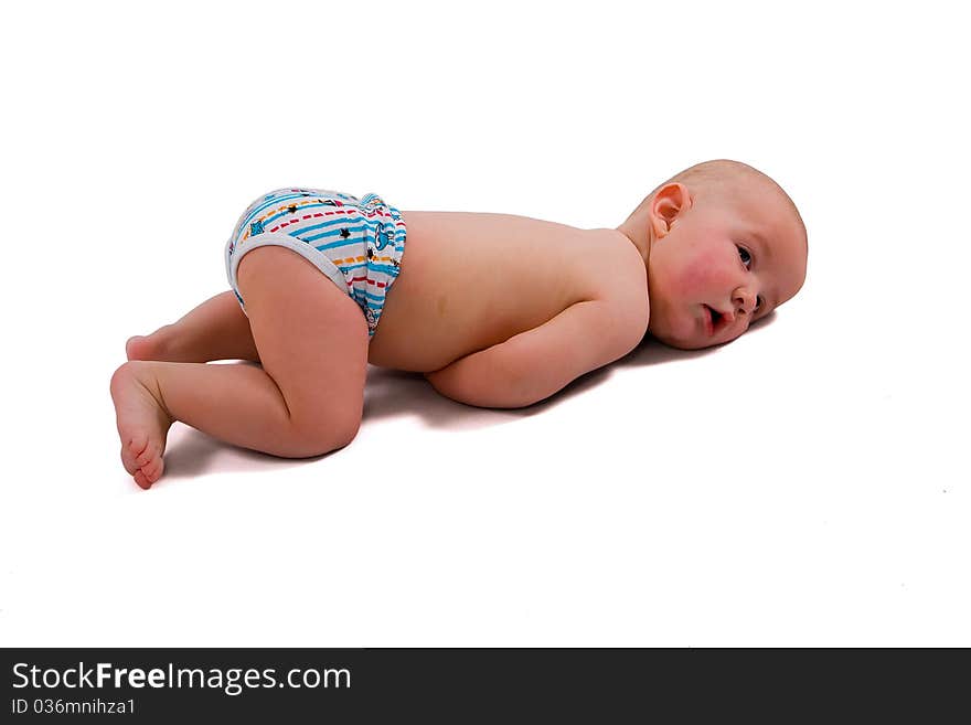 Boy at the age of 5 months, isolated. Boy at the age of 5 months, isolated